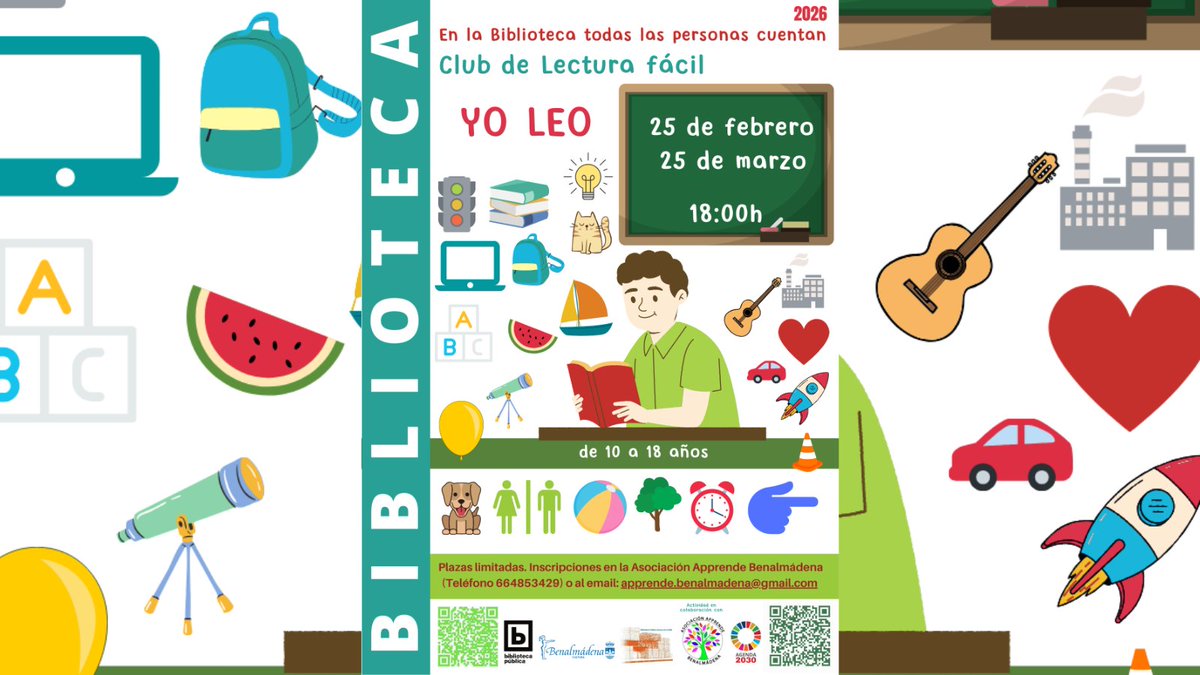 ⚠️ ¡Os recordamos que este mes estrenamos nuevo Club de Lectura Fácil!

💪Yo Leo está dirigido a personas con diversidad funcional, de edades comprendidas entre 10 y 18 años

👉 Plazas limitadas. Es necesario inscribirse previamente en la Asociación Apprende Benalmadena.
