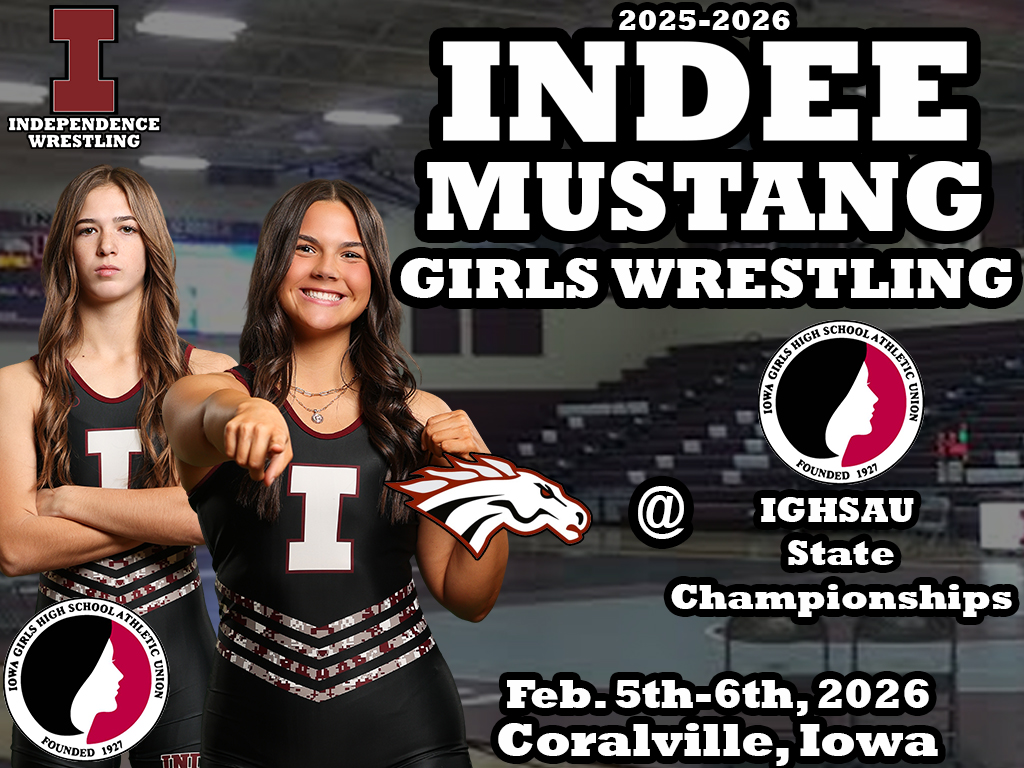 IndeeWrestling's tweet image. IT'S MEET DAY! The Independence Girls will be wrestling this afternoon at the 2026 IGHSAU State Championships in Coralville, Iowa! #iahswr 

Follow: flowrestling.org/nextgen/events…

Watch: youtube.com/@iowagirlshigh…