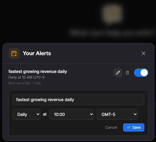 DefiLlama's tweet image. Introducing Alerts on LlamaAI. Automated, custom insights delivered to your inbox.

How it works:
&amp;gt; Prompt what you want to track (ex. "send me the fastest growing protocols by revenue daily at 9am")
&amp;gt; Set the frequency and timing
&amp;gt; Get email alerts on schedule