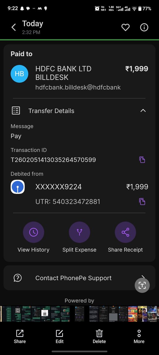 manoj15773's tweet photo. I am a victim of cyber fraud. On 1st February, I made a payment of ₹1700. Today (5th Feb), the fraudster credited ₹1 to my account via Google Pay, after which ₹1999 and ₹4999 were automatically debited from my bank account @cyberabadpolice @NagaurPolice @DelhiPolice https://t.co/BMYl5BeSTw