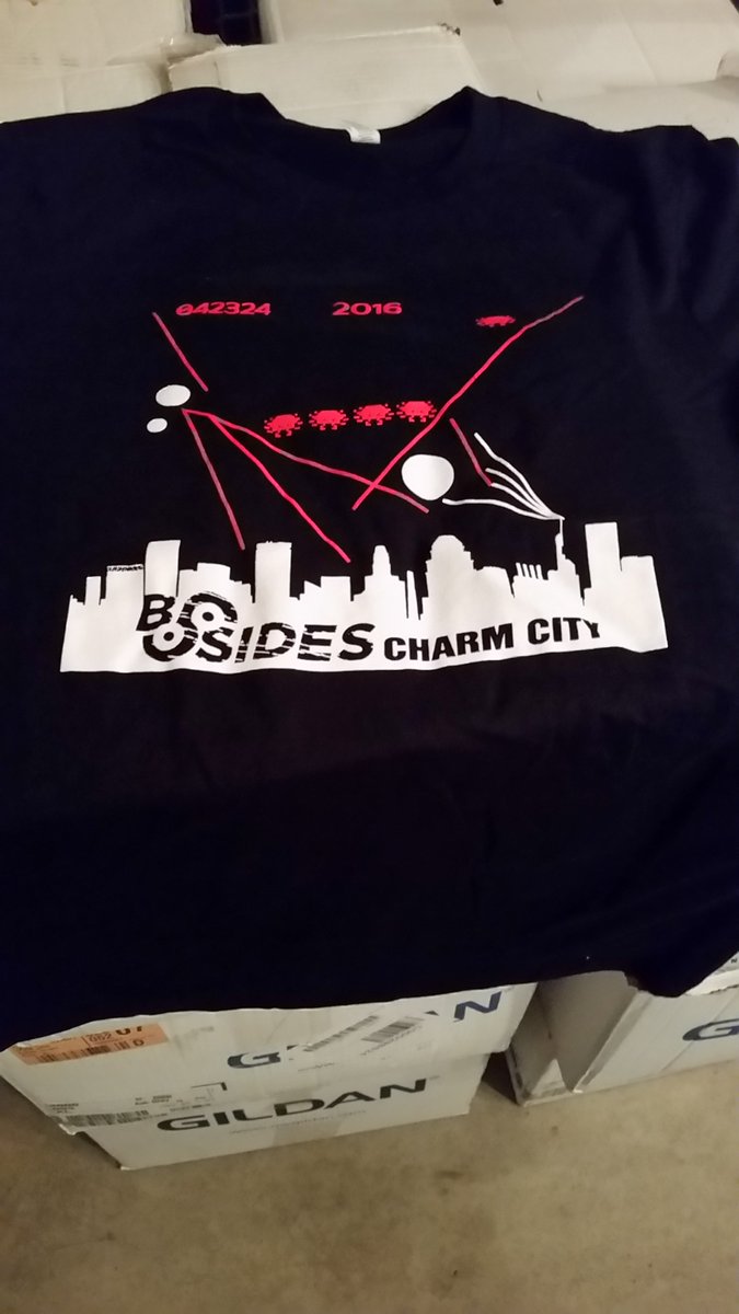BSidesCharm's tweet photo. How many still wear their 2016 t-shirt? It has to be one of my favorites - will that be the most popular at @BSidesCharm 2026? https://t.co/Ut6p8JpkiT