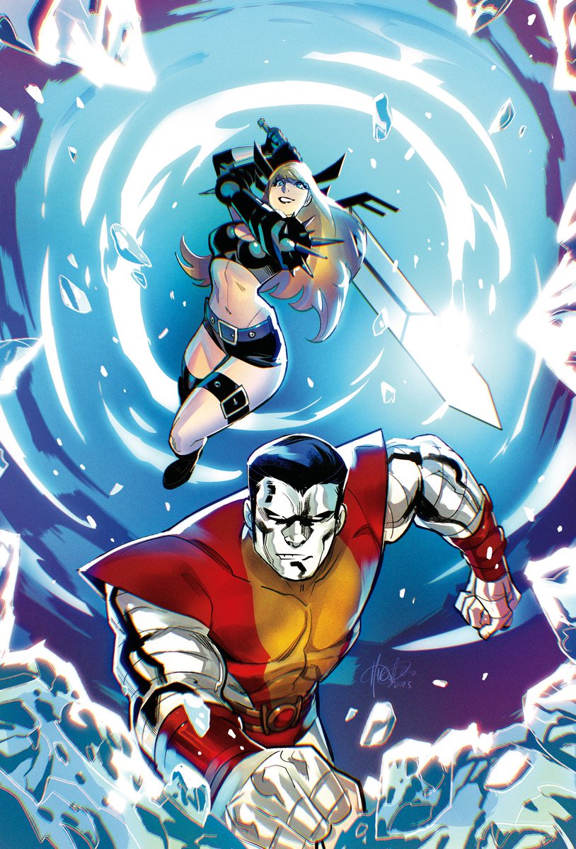 Mirkand's tweet photo. My variant cover for Magik and Colossus issue #2, check at your local comic book shop 💙❤️ #marvel https://t.co/GhXYY7ddog