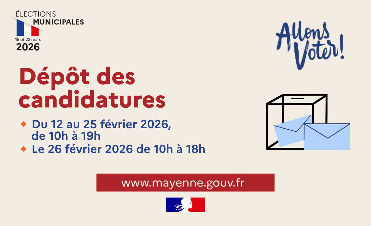 Image de Préfète de la Mayenne - 🗳️ #Municipales2026 | En #Mayenne, les services de l’État 🇫🇷 sont prêts ❗️
📆 Dans une semaine,