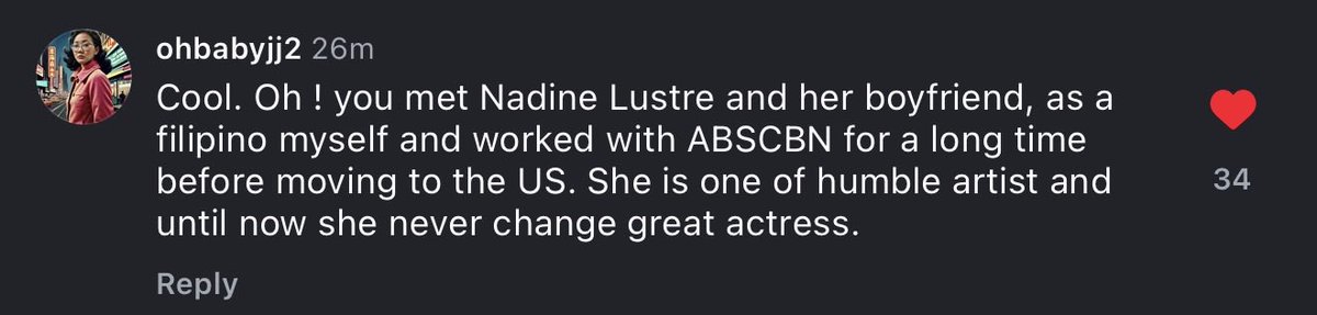 chaekinini's tweet photo. and i love the comments! nadine really is a respected actress https://t.co/ErBFyWX0d4
