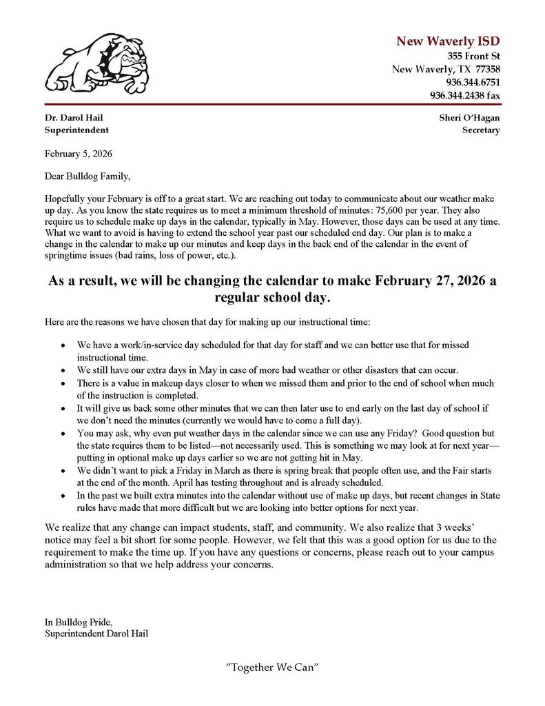 New Waverly ISD tweet media