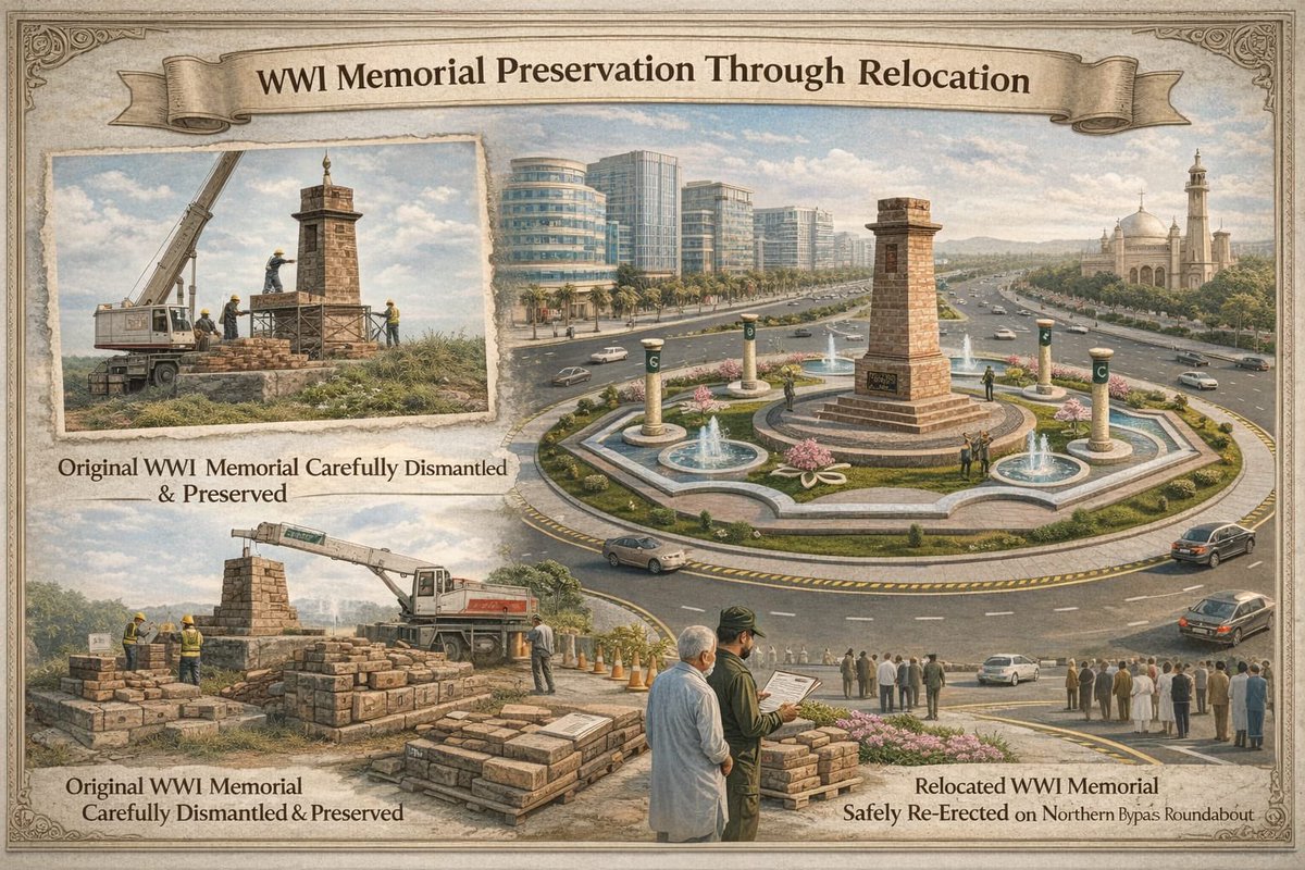 nadia_a_mirza's tweet image. #IMPORTANT ‼️‼️‼️
CDA says the WWI memorial is being preserved through relocation, not demolished.
The structure was carefully dismantled under conservation protocols, with original materials saved for accurate reconstruction at a safer, more visible site near the Northern