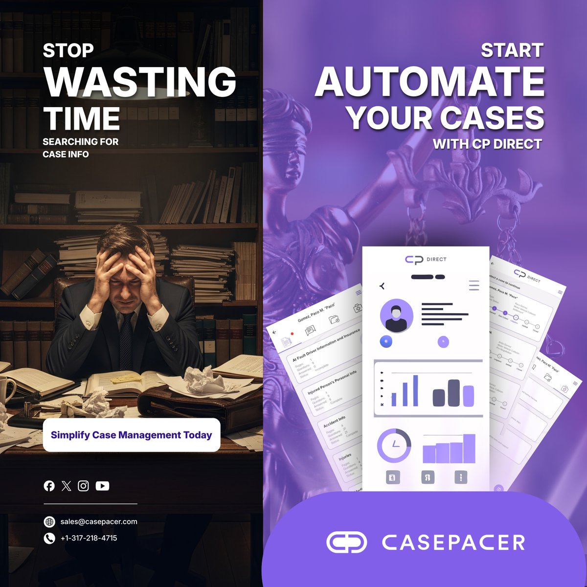 thecasepacer's tweet photo. From Chaos to Clarity.
Stacks of files missed follow-ups, endless stress — that was the old way.
With CasePacer, case management becomes structured, transparent, and effortless.
Every task tracked. Every responsibility owned. Every case moving forward.
Work smarter, not harder. https://t.co/zuCL36LCH2
