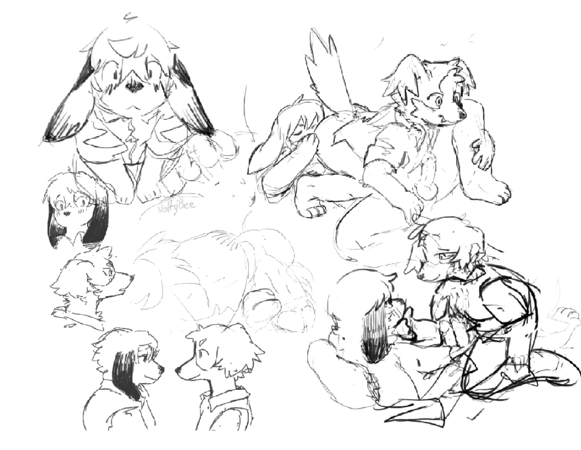 VoltyBee's tweet photo. old Joseph and Noi doodles while i work on something new #smell https://t.co/18riItMpmO