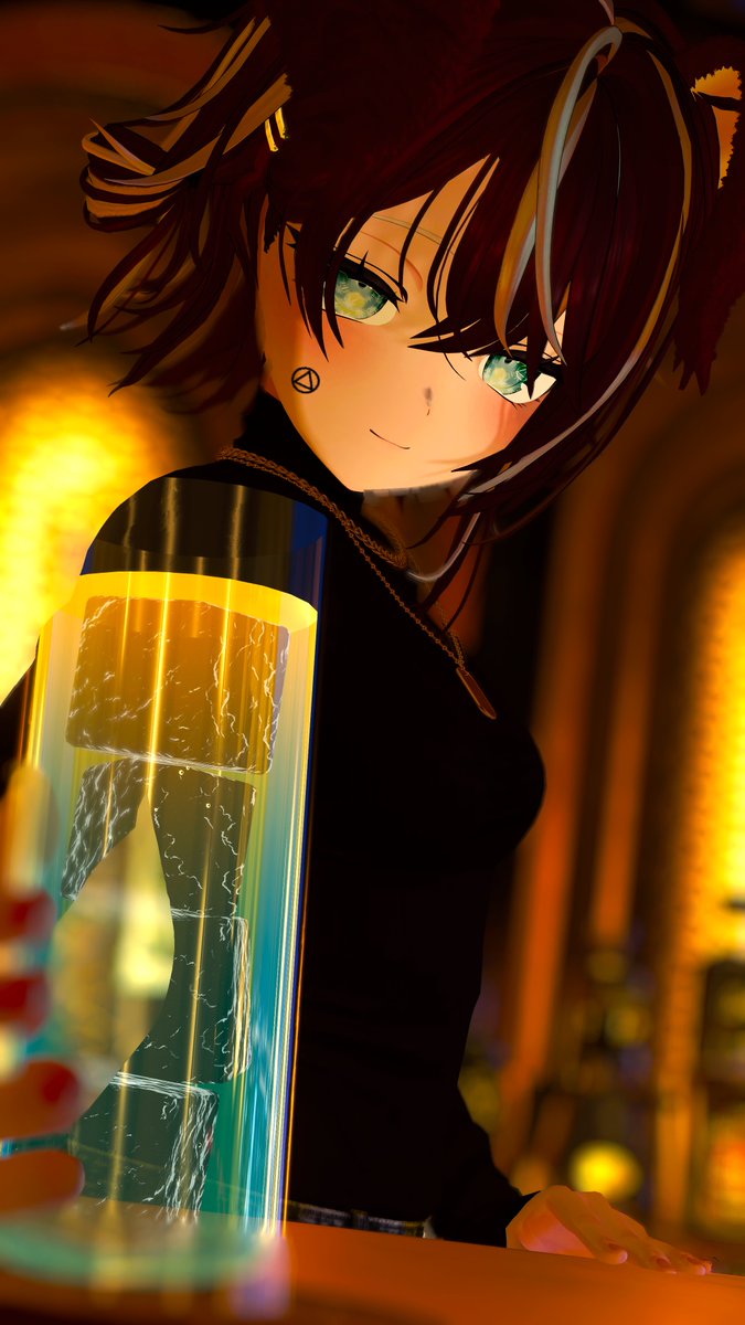 Enjoy your cocktail cutie ~🧡
#VRChat #Shinano3D