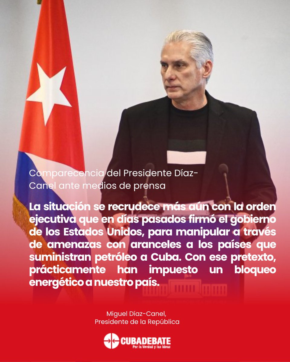 ➡️ Luego, agregó, comenzó el bloqueo energético y naval a Venezuela que ha impedido que barcos de ese país, incluso de otras naciones con combustible venezolano, lleguen a Cuba.