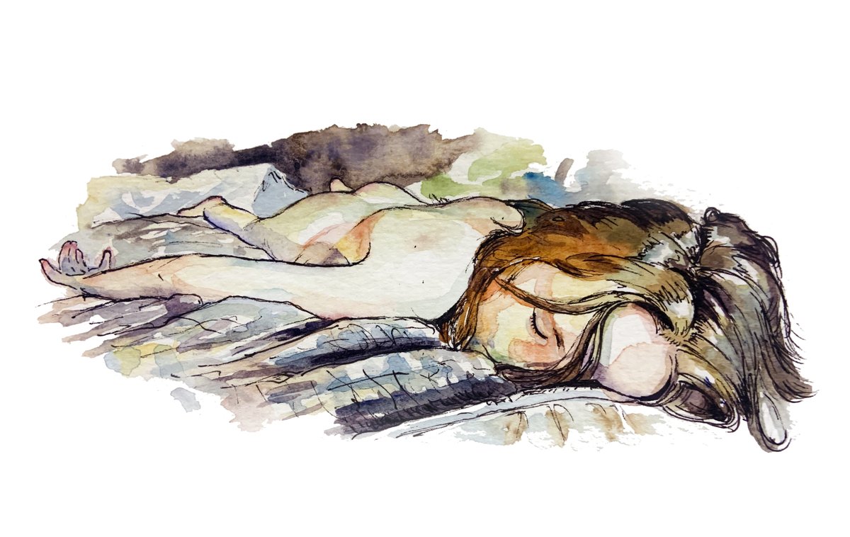 boxyban's tweet photo. Part 1 of commissioned series.

#watercolour #watercolorpainting #traditionalart #eroticart #commission #nsfwart https://t.co/Pd6TEz7B0L