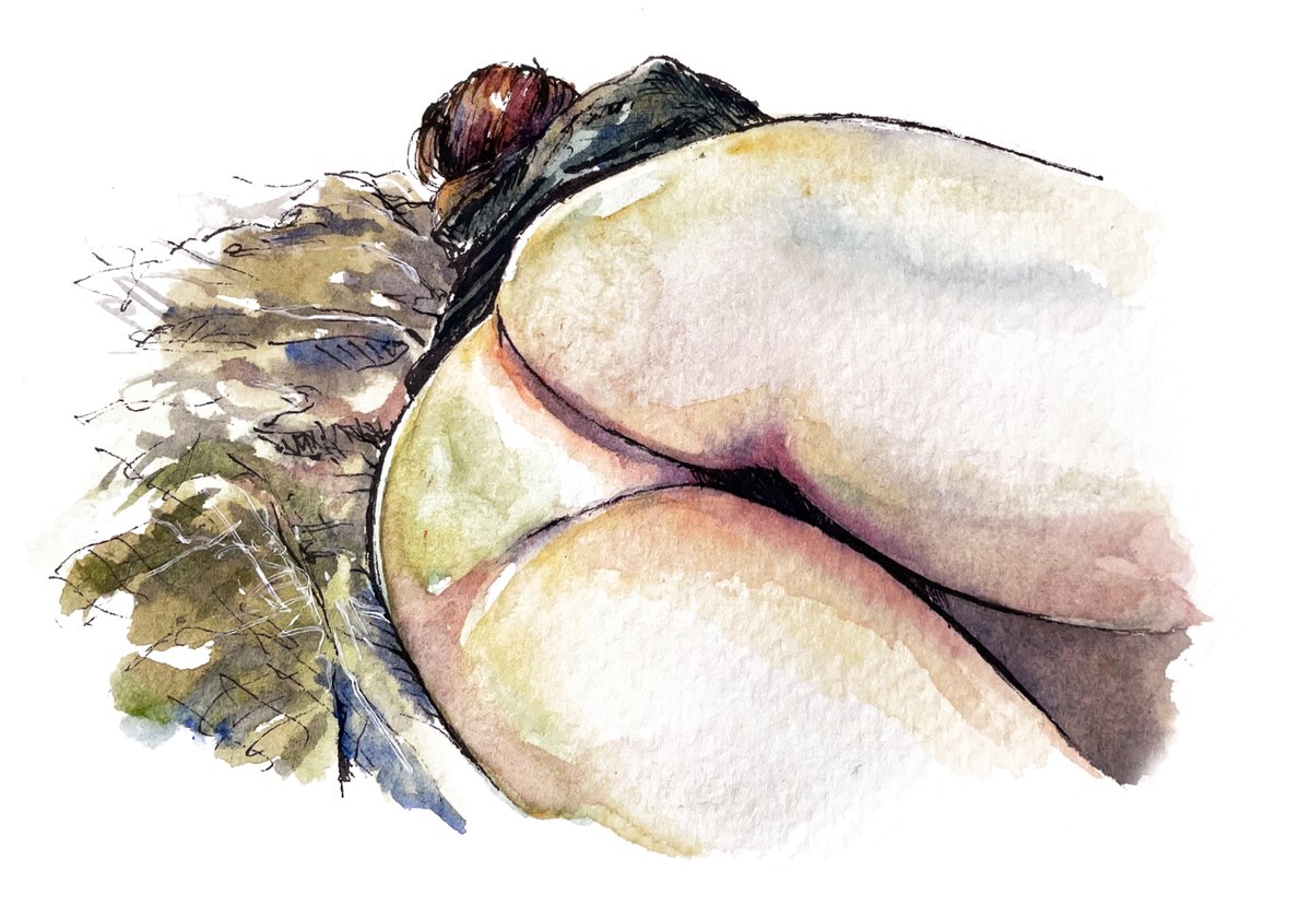 boxyban's tweet photo. Part 1 of commissioned series.

#watercolour #watercolorpainting #traditionalart #eroticart #commission #nsfwart https://t.co/Pd6TEz7B0L