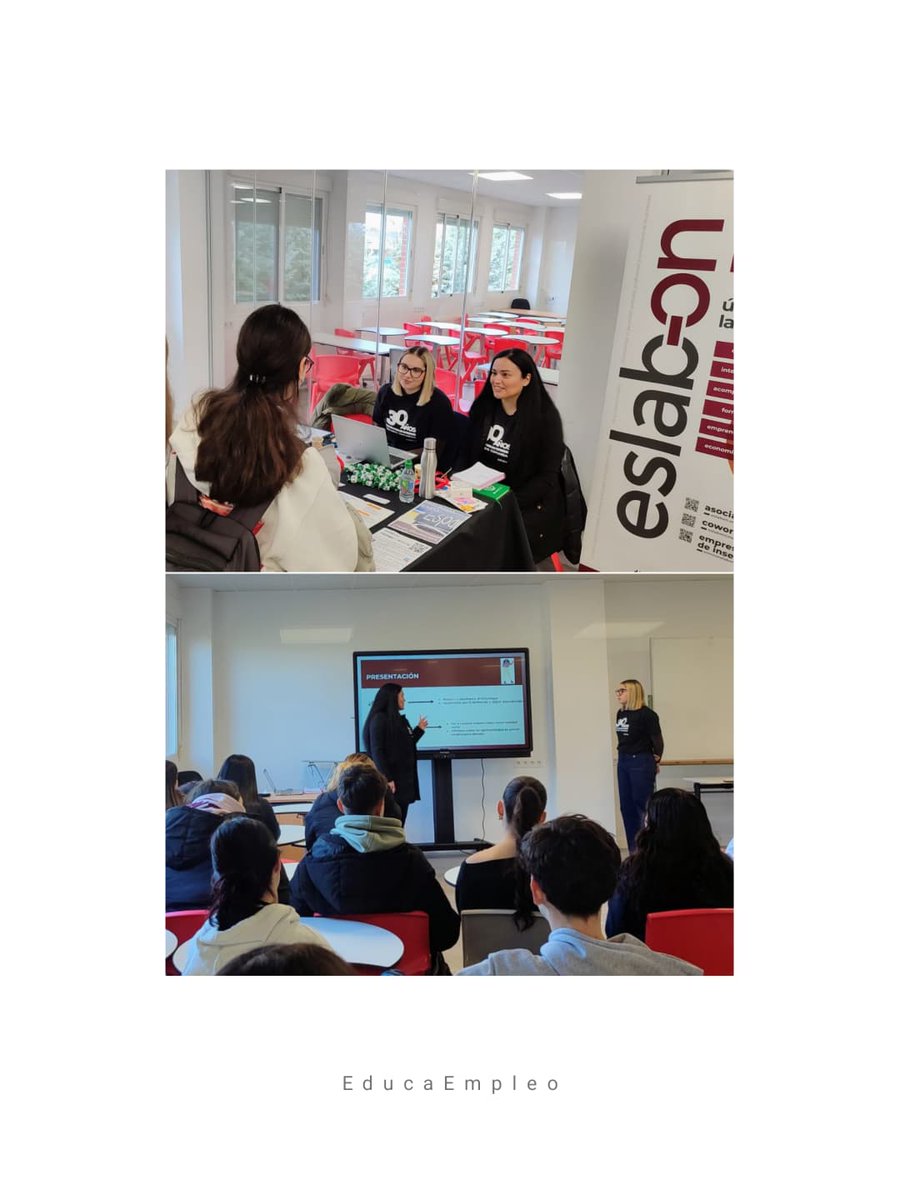 Hoy 5/02, desde <a href="/AsocEslabon/">Asociación Eslabón</a> hemos participado en #EducaEmpleo2026 en el IES Sapere Aude.

📍 Stand informativo

🎤 Charla: Primeros pasos en la búsqueda de empleo
Con el alumnado del centro 👏

#EmpleoJoven #OrientaciónLaboral #Eslabón