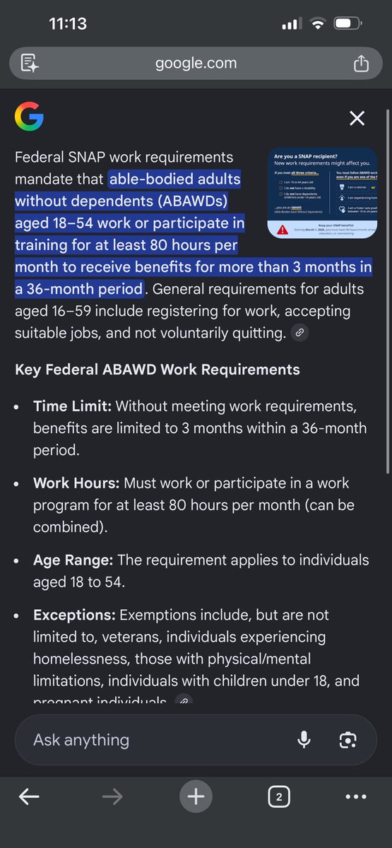 Joddon3's tweet photo. @NetworkDirecto1 @Shepardess2 @TheLaurenChen @CynicalPublius This is the old method not the new. The Big Beautiful Bill out this mandate as a requirement.  The checks are 3 months at a time within a 36 month period.  The 80 hours is mandatory per month.  It’s not longer filling out a survey that says I’m looking for work. https://t.co/2z4KbU8Lrs