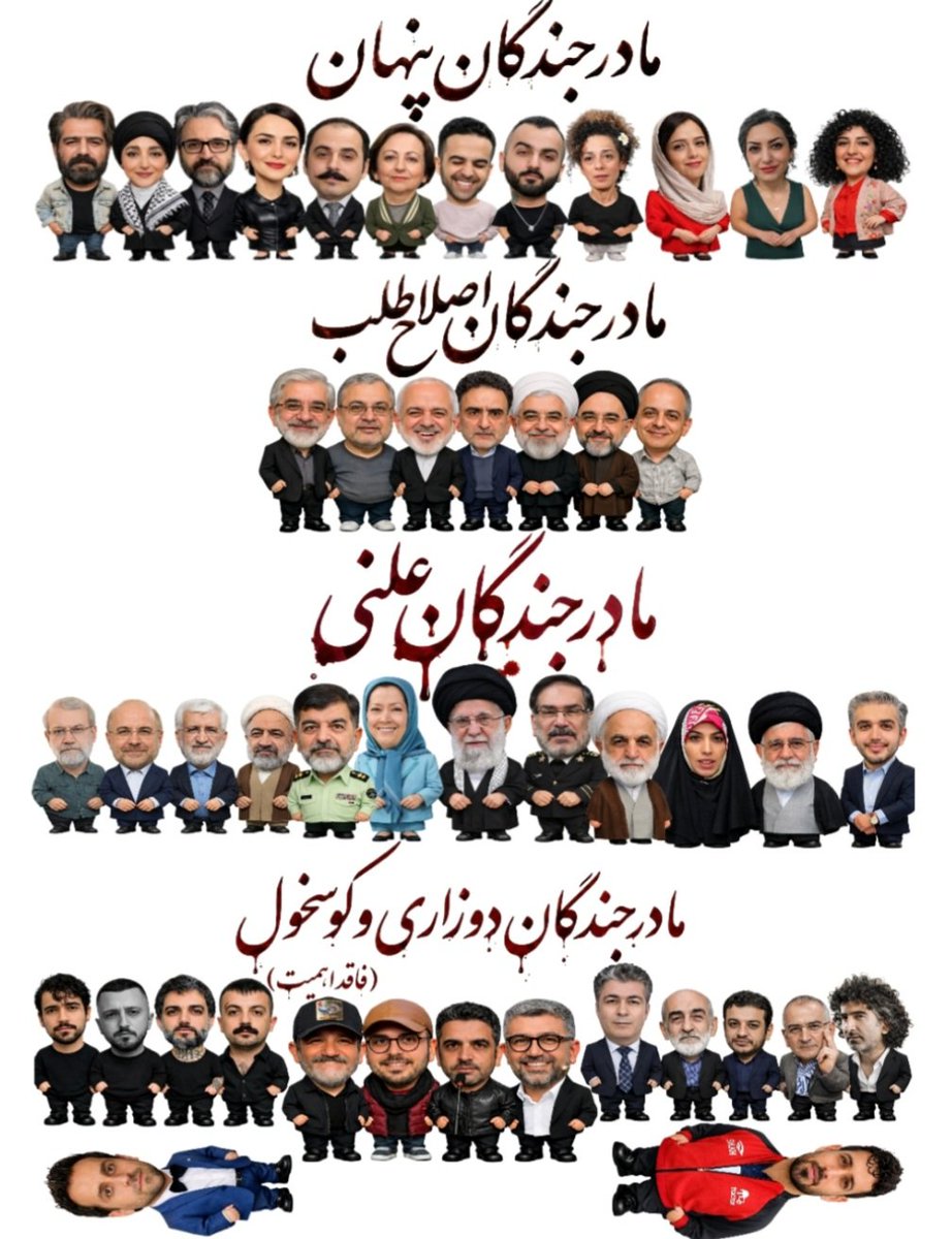 دسته بندی مادرجندگان
به ترتیب خطرناک بودن از بالا به پایین
پ.ن: تمام مادرجندگان در یک عکس جا نمی شوند
#جاویدشاه