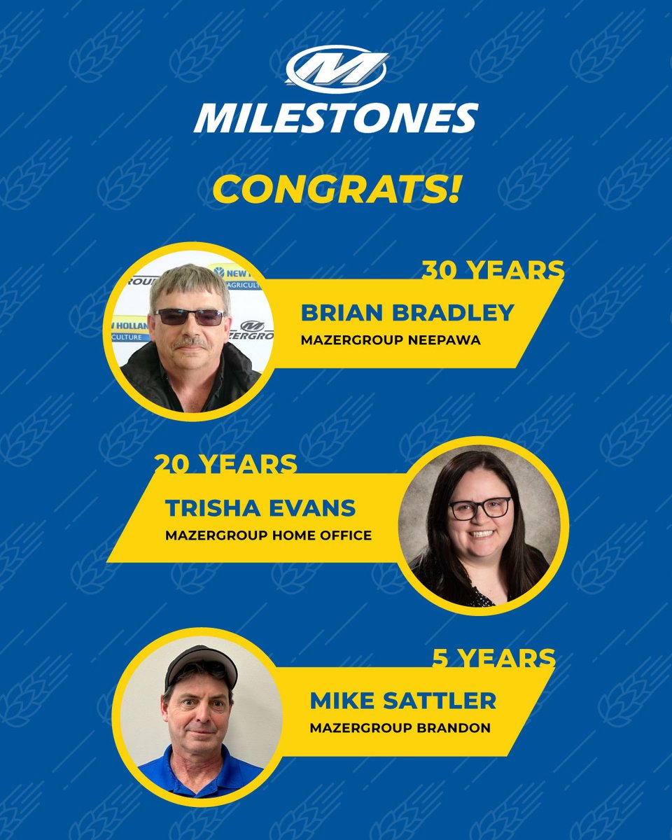 mazergroup's tweet photo. We’re proud to recognize 3 team members for their years of service. Congratulations to: 

Brian on 30 years
Trisha on 20 years
Mike on 5 years

Your experience, hard work, &amp; loyalty have shaped who we are. Thank you for your impact &amp; for being an important part of our story. https://t.co/1yzh8lhtKd