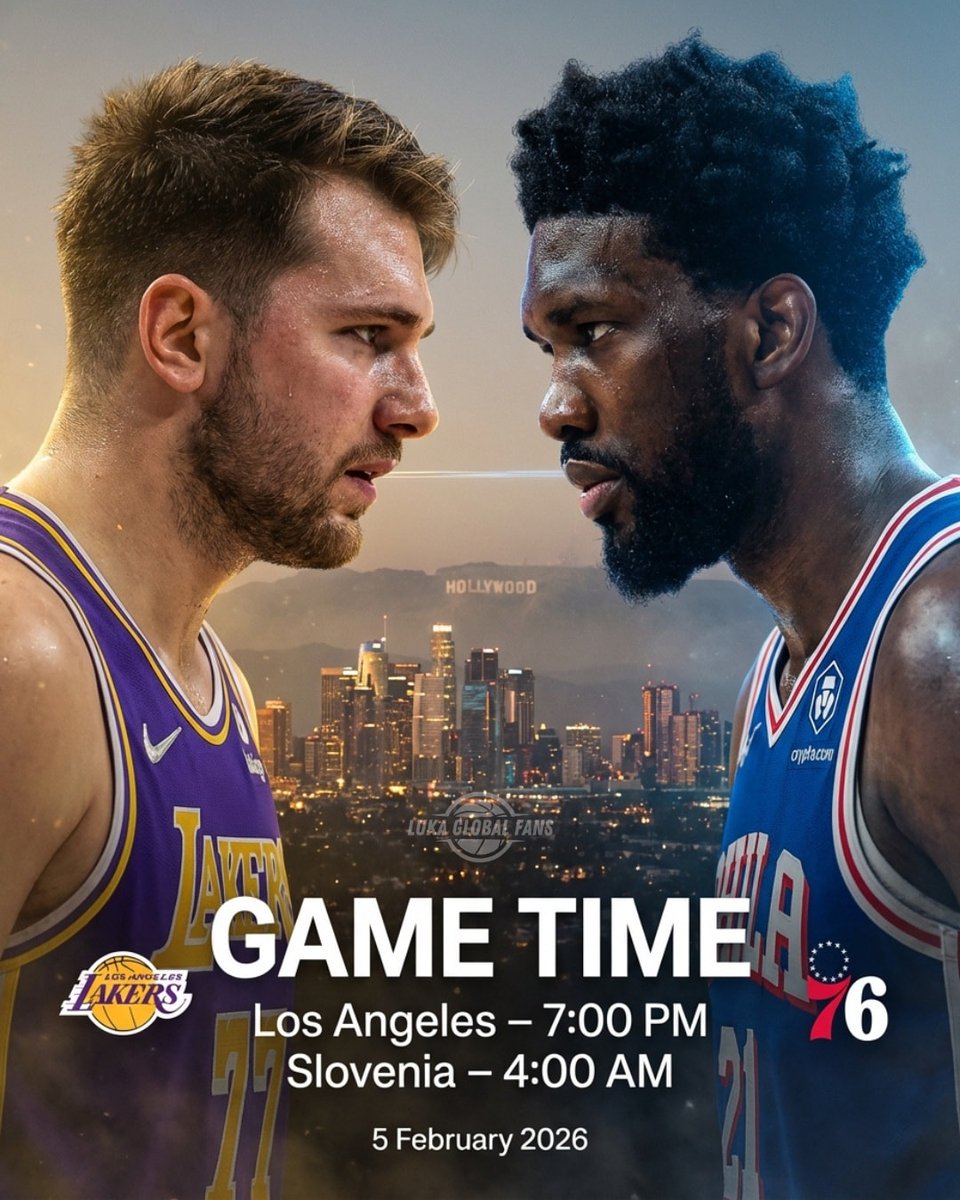 AthleteLuka's tweet photo. Catch the Los Angeles Lakers vs Philadelphia 76ers at https://t.co/yAfGbci5vG Arena!
๐ Tip-off: 7:00 PM (LA time) / 4:00 AM (Slovenia time)
๐ฅ Watch Luka Donฤiฤ and Joel Embiid go head-to-head in an epic battle!
#NBA #LakersVsSixers #LukaDoncic #JoelEmbiid #CryptoComArena https://t.co/1Wh38djqVc