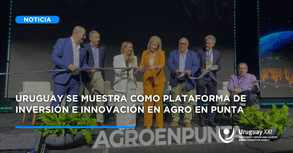 #UruguayXXI participa en <a href="/agroenpunta/">AgroenPunta</a> para posicionar al país como una plataforma estratégica para la inversión, la innovación y los agronegocios en la región. 
Noticia completa aquí: bit.ly/3ZfFiQS