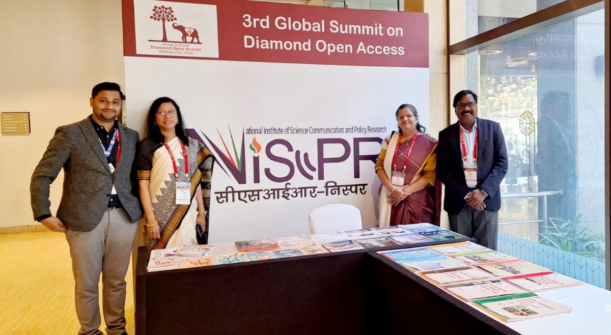 CSIR_NIScPR's tweet photo. Today, CSIR-NIScPR participated in 3rd Global Summit on Diamond Open Access at Bengaluru.
A few glimpses from the event.
@DrJitendraSingh | @CSIR_IND | @GVRayasam | @PIB_India | @DDNewslive | @UrduDoordarshan |
@airnewsalerts | @AkashvaniAIR | @CsirJigyasa |
@CSIR_HRDG
#GlobalSummit #DiamondOpenAccess