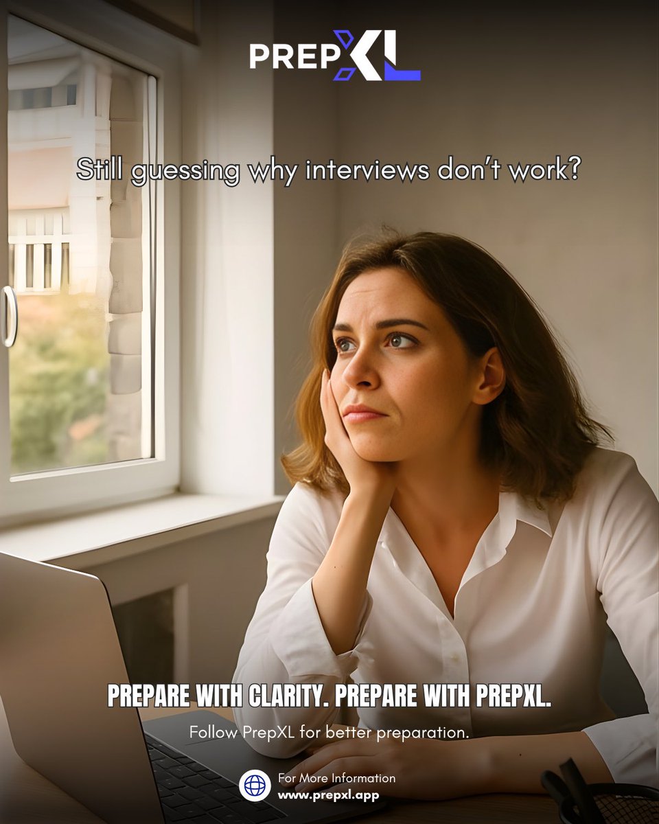 prepxlapp's tweet photo. Still guessing why interviews don’t work?
It’s not your potential — it’s your preparation.

Prep with clarity. Prepare with PrepXL. 💼✨

#InterviewPrep #JobSearch #CareerGrowth #InterviewTips #PrepXL #ProfessionalGrowth #JobSeekers https://t.co/tAGpn3ZwcS