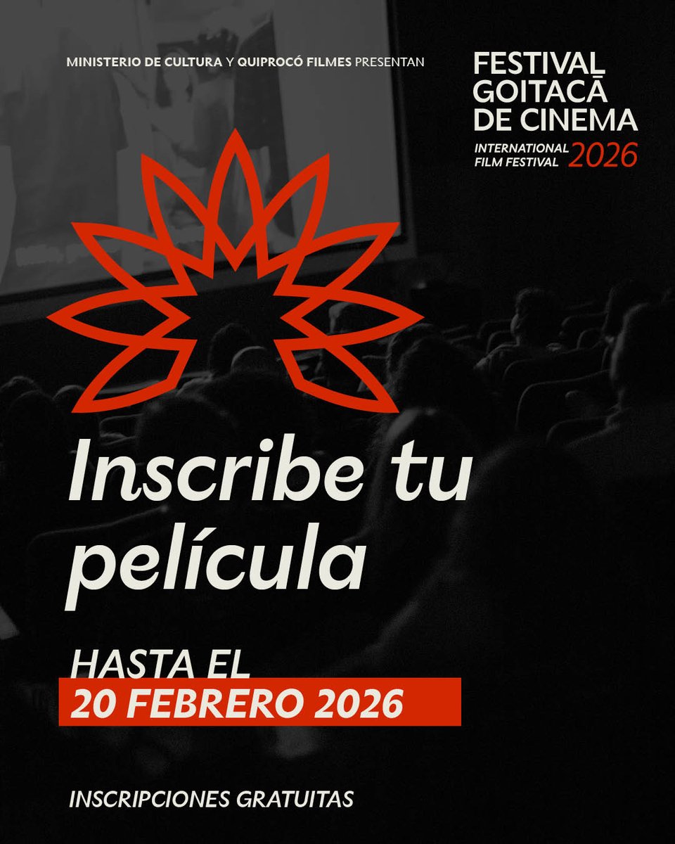 Ya están abiertas las inscripciones para el II Festival Internacional Goitacá de Cine, que se realizará del 6 al 11/08 de 2026 en Campos dos Goytacazes, RJ, Brasil

Se pueden postular largometrajes y cortometrajes producidos a partir de enero 2025

Inscripción: @festivalgoitaca
