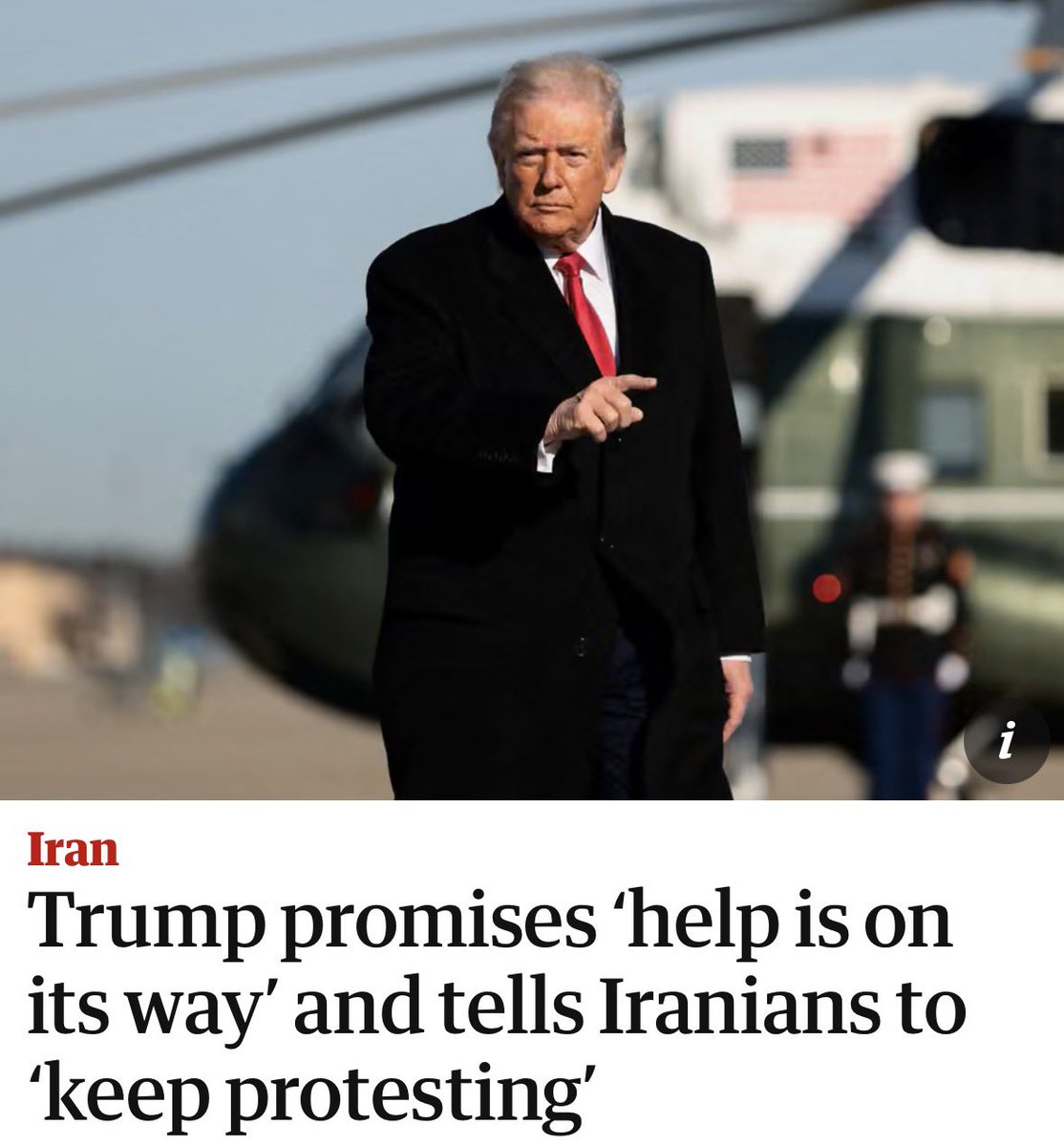 ISefati's tweet photo. No. Help is NOT on the way! 
Trump is negotiating tomorrow with terrorists who have murdered over 36500 people. @realDonaldTrump 
#IranMassacre #IranianRevolution2026 https://t.co/j9mGj1UWMM