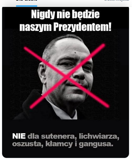 <a href="/NawrockiKn/">Karol Nawrocki</a> Ty bezjajeczna, nędzna kreaturo...Ty wstydzie, ty kompromitacjo Polski, ty trampowski lizodupie, ty ofiaro pisia, nie stanąłeś w obronie żołnierzy, a stajesz w obronie tego Fafluna???