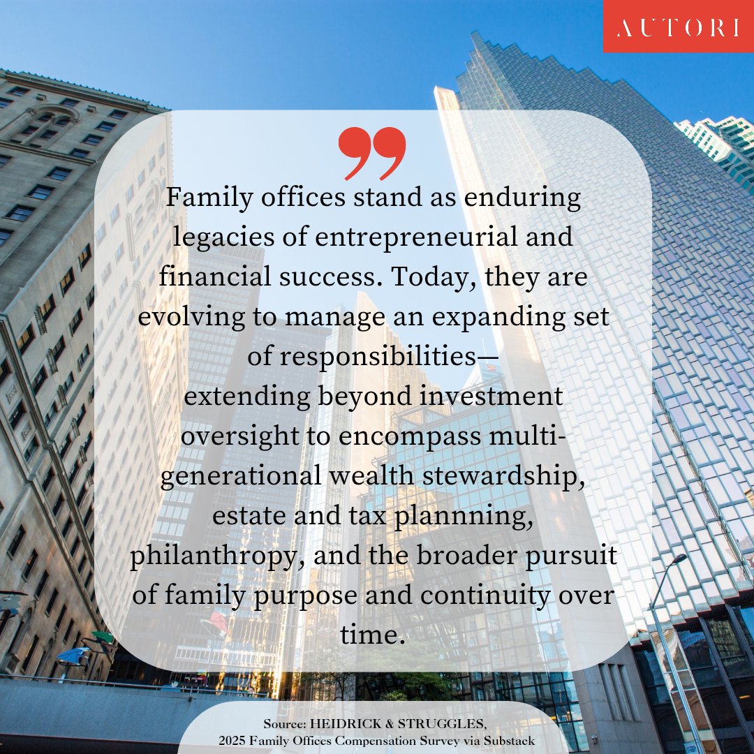 AutoriPartners's tweet photo. Family offices are evolving from investment oversight to multi-generational wealth stewardship, philanthropy, and preserving family legacy.

#FamilyOffice #VentureCapital #OilandGas 
#PrivateEquity #InvestmentStrategy https://t.co/fHkOdMLOUz