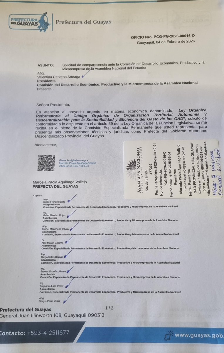 El COOTAD se discute con quienes gobernamos el territorio.
Por eso ingresamos nuestras propuestas en la <a href="/AsambleaEcuador/">Asamblea Nacional</a>. 
Los GADs tienen voz y esperamos ser escuchados, <a href="/ValenCenteno/">Valentina Centeno</a>.