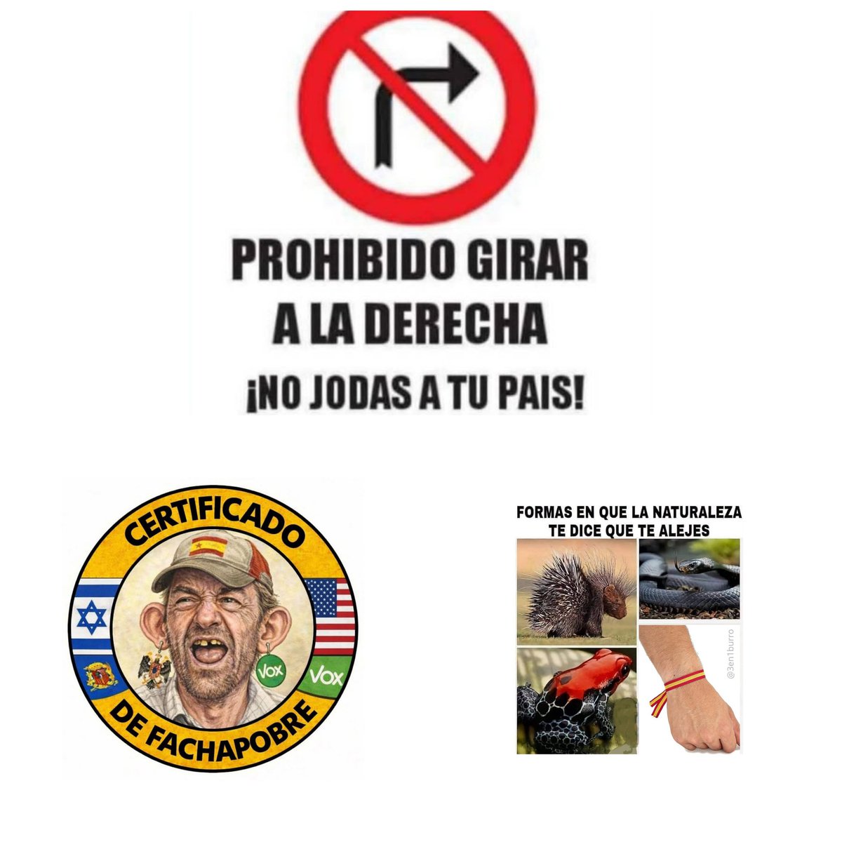<a href="/PabloIglesias/">Pablo Iglesias 🔻{R}</a> 1): PROHIBIDO GIRAR A LA DERECHA 
¡NO JODAS A TU PAÍS!
2): CERTIFICADO DE FACHAPOBRE 
3): FORMAS EN QUE LA NATURALEZA TE DICE QUE TE ALEJES 
Todo mi apoyo Pablo Iglesias 
#NoPasarán