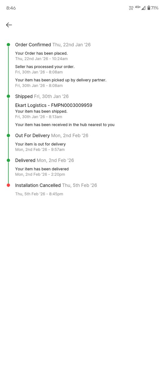 Axayhere's tweet photo. EXPOSING A SCAM! 🚨
@FlipkartSupport @HaierIndia @ekartlogistics
Your technician installed my AC on Feb 3, took ₹2000 cash + online payment, and then marked it 'CANCELLED' on Feb 5 to steal money!
I have SOLID PROOFS:
1/3 https://t.co/k36qvyklTN