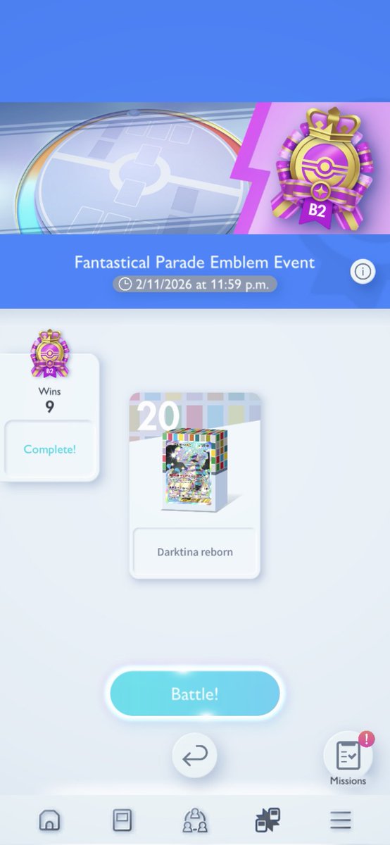 Nos fuimos 9 - 1 con Darktina 

Puedo decir que renació este deck, está basante fuerte aunque no Tier SS, se complica vs Mega Altaria y habrá que probarlo vs Suicune...

#PokemonTCGPocket