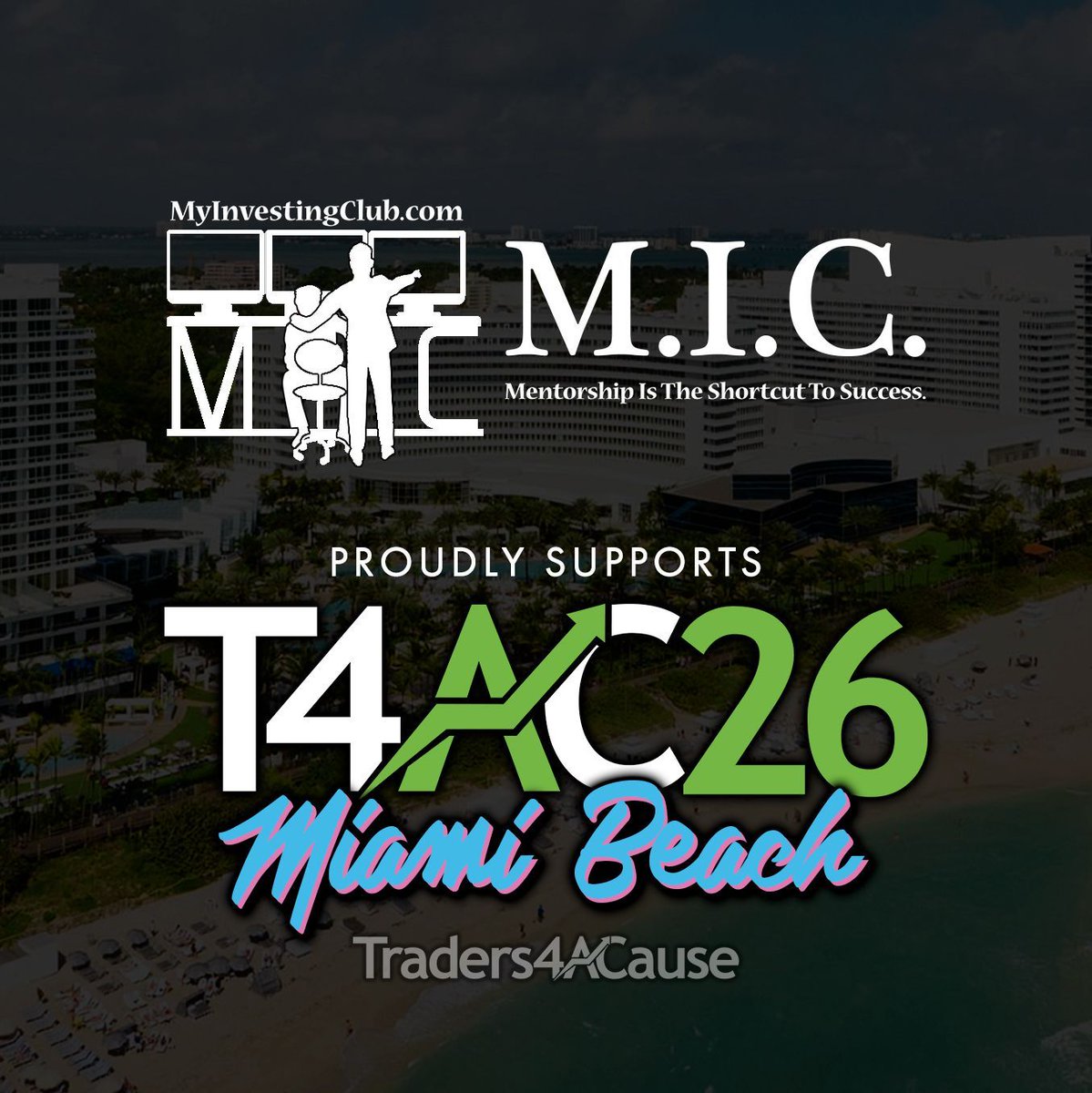 Thank you to first time sponsor <a href="/MyInvestingClub/">MyInvestingClub.com</a> and <a href="/AT09_Trader/">AT09</a>!
Welcome to the Traders4ACause family!

Check out MIC at myinvestingclub.com

Meet Alex in person in Miami Beach! 
traders4acause.org/t4ac26