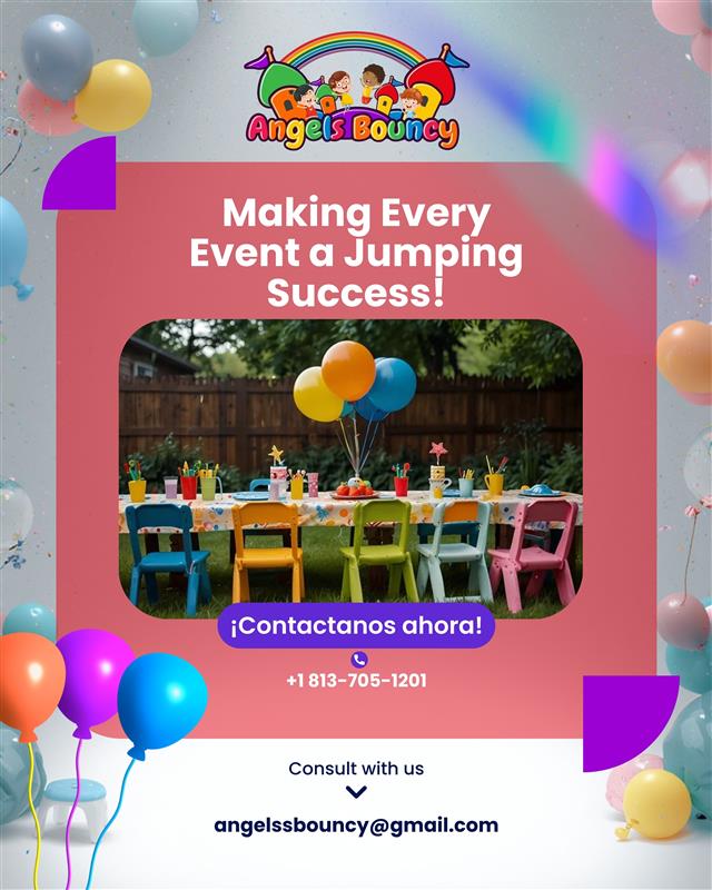 AngelsBouncyFL's tweet image. Make your next party unforgettable with Angels Bouncy's trampoline rental services! We bring safe and exciting fun for all ages, filling your events with laughter, jumps, and memorable moments.

🌐 angelsbouncys.com
#AngelsBouncy #TrampolineRental #FunWithoutLimits #Chairs
