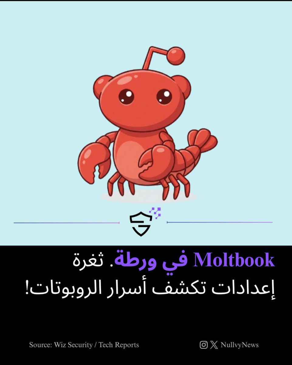 NullvyNews's tweet photo. 📌 التفاصيل الكاملة:
🔗: https://t.co/70goKGkJ8V

#Moltbook #DataLeak #CyberSecurity #AI #API_Security https://t.co/Nmlf4X4nsq