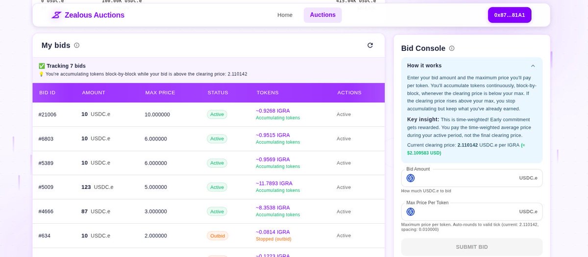 ZealousSwap's tweet photo. First look at Zealous Auctions Protocol (ZAP)

ZAP is bringing fair, transparent token launches to the Kaspa ecosystem, powered by @Uniswap ’s CCA mechanism.

Continuous auctions. Honest price discovery. Healthier liquidity from day one. https://t.co/woWYe0FIos
