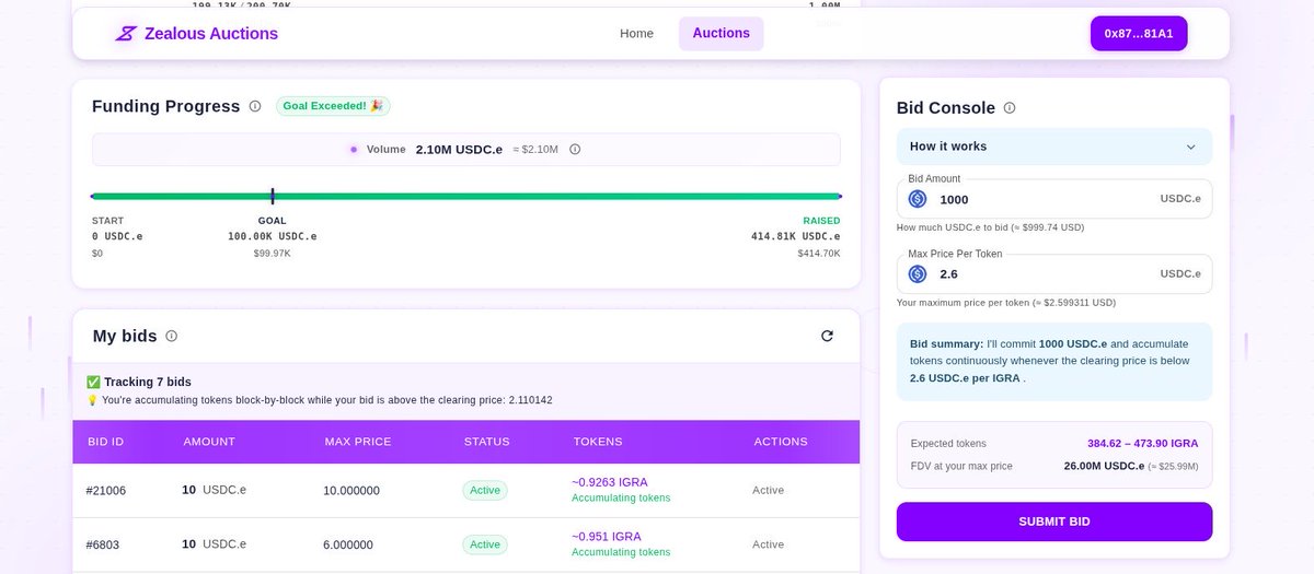 ZealousSwap's tweet photo. First look at Zealous Auctions Protocol (ZAP)

ZAP is bringing fair, transparent token launches to the Kaspa ecosystem, powered by @Uniswap ’s CCA mechanism.

Continuous auctions. Honest price discovery. Healthier liquidity from day one. https://t.co/woWYe0FIos