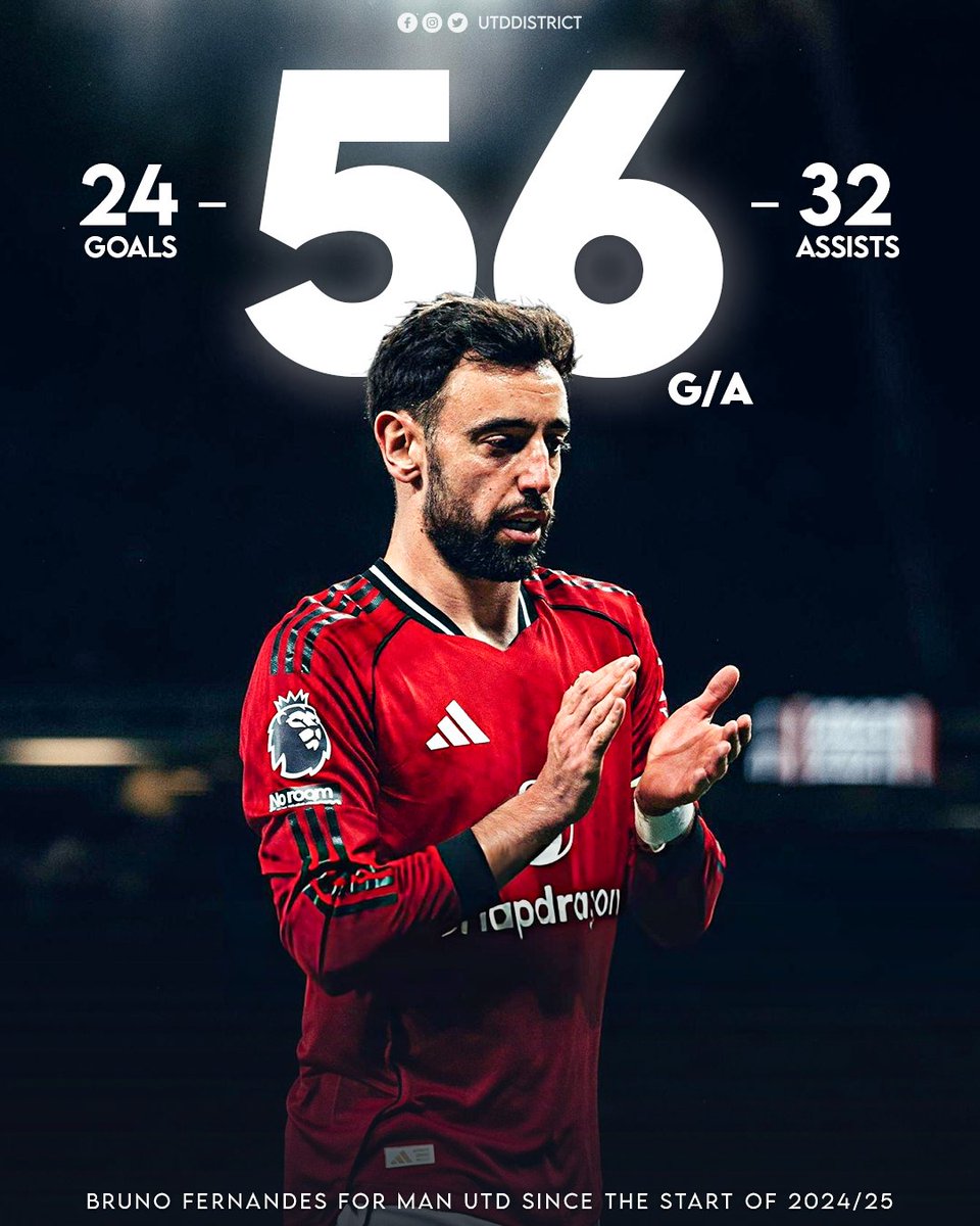 UtdDistrict's tweet photo. Bruno's stats since the start of last season are 𝐈𝐍𝐒𝐀𝐍𝐄! 🤯🔥

Reminder that he played in a deeper role for 90% of these games... https://t.co/QuBAM8k8sX