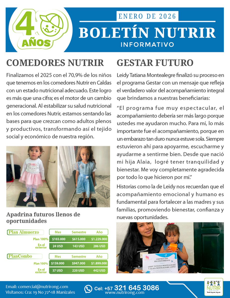 Te compartimos el Boletín de Enero 2026 de la Fundación Nutrir