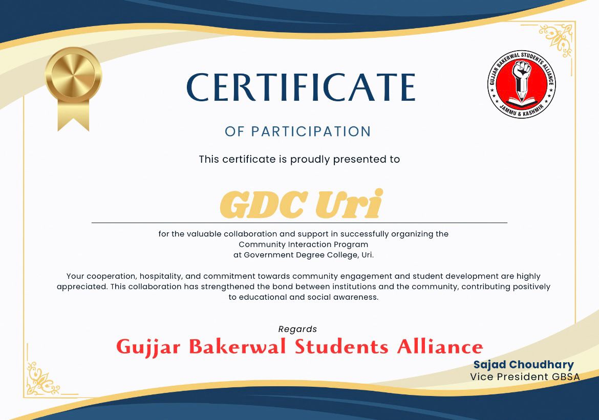 GBSAofficial's tweet photo. Today the Gujjar Bakarwal Students Alliance and the Gujjar Bakarwal Conference, in collaboration with GDC Uri, successfully organized an Educational Awareness Program in Uri. Empowering minds, inspiring futures and strengthening the path to education. https://t.co/E6T3pw7nHx