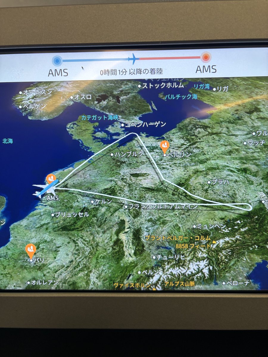 帰るつもりで飛行機乗ったんだけどドイツ周遊フライトして戻る遊び
