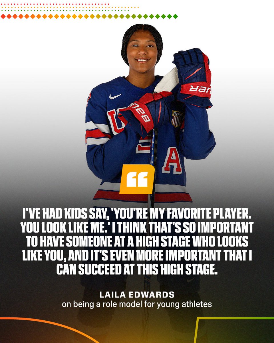 Laila Edwards, a standout at Wisconsin, is ready for her Olympic debut today as USA Women's Hockey's first Black player 👏 

More ➡️ spr.ly/6011hJ5ub
