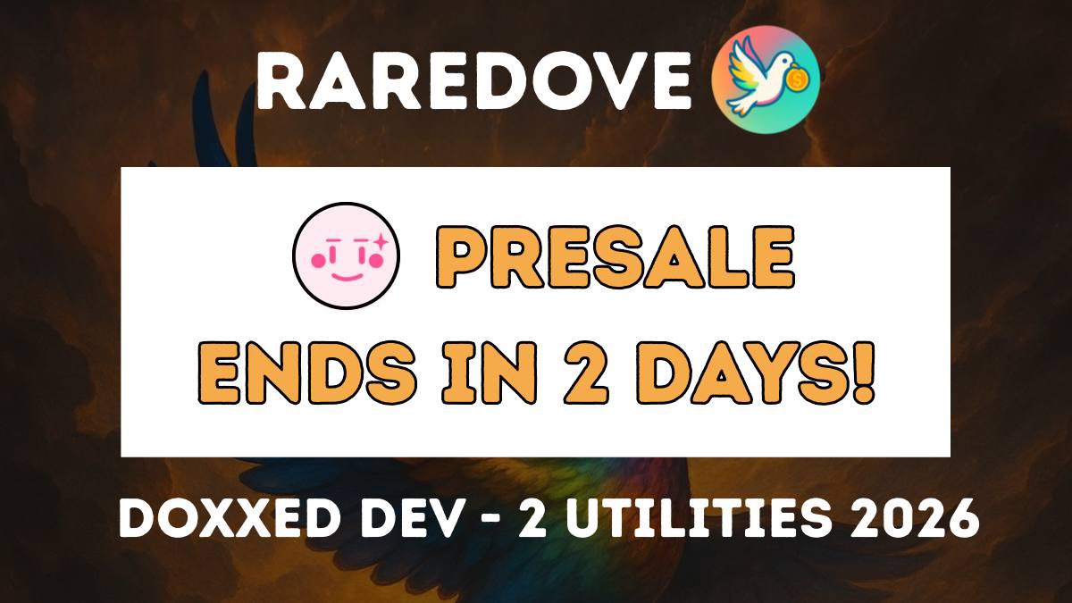 ⚠️⚠️⚠️⚠️⚠️

💎🕊✨ $RDOVE – RareDove Presale Is LIVE ✨🕊💎 UPDATE 💎 

😊 PRESALE: ENDS February 7TH, 2026 00:00 UTC on PinkSale (Ethereum) 🔹

RareDove isn’t just another token, it’s a charity-first crypto project built to merge blockchain innovation, real-world humanitarian