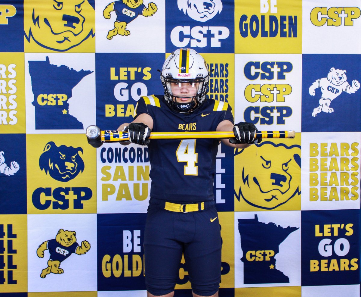 CSPBears's tweet photo. Welcome to Christian Griffin (@gtownhawk42), a 6-2, 194 WR from Germantown, Wis. (Germantown HS) to @CSPBearsFB on #NSD26!

#BeGolden | #WeAreCSP | #NSICFB https://t.co/yJkqssNlVm