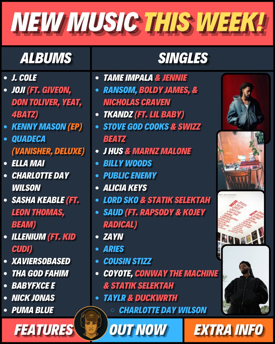 J. COLE'S "THE FALL OFF" DROPS IN 12 HOURS 💿🚨

Here's all the new music dropping tonight alongside Cole. I would say who's getting your first listen but it gotta be Cole.