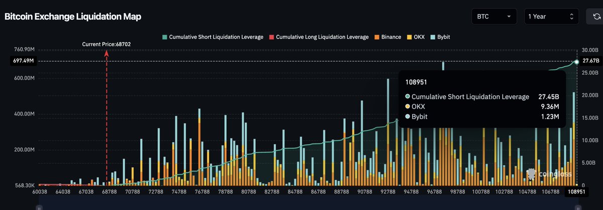 INSANE Bitcoin Liquidation heatmap.