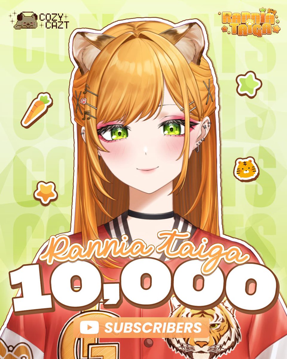 CONGRATS UNTUK 10K SUBS NYA, RANNIA!🥰🔥
<a href="/RanniaTaiga/">Rannia Taiga 🐯🥕 【CozyCazt】</a> 

Kerja kerasmu membuahkan hasil! Tetap semangattt buat konten yaa🤍
Semoga semakin berkembang dan terus menginspirasi semua orang 🤗

Yuk kita selalu dukung Rannia yaw, Cozyfam!😍

#CozyCazt #Vtuber #VtuberId