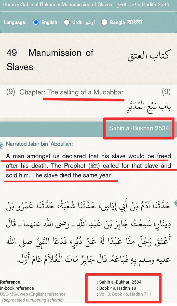 debajit227's tweet photo. @THE__OTTOMAN_ @grok @Abhishek870865 @iminjurious @_shiblee @grok Show this Mujeet the real face of Islam from authentic Sahih Hadiths with references. How Islam permits:
1. Giving charity is considered better than freeing a slave  
2. Re-enslaving a freed slave
3. Slaves treated like livestock  
4. No Zakat (charity) given to slaves https://t.co/Zj00yPKsZS