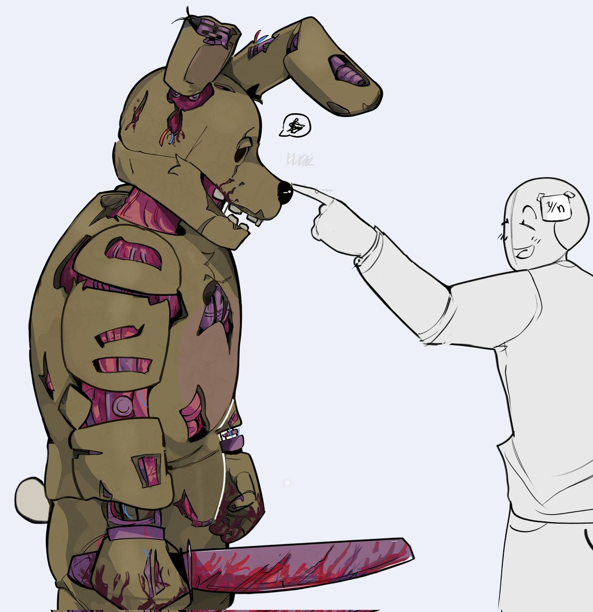 Yxrkshiree's tweet photo. Boy you have 5 seconds to start running... #Springtrap #springtrapfnaf #fnaf https://t.co/OmDHWpFBto