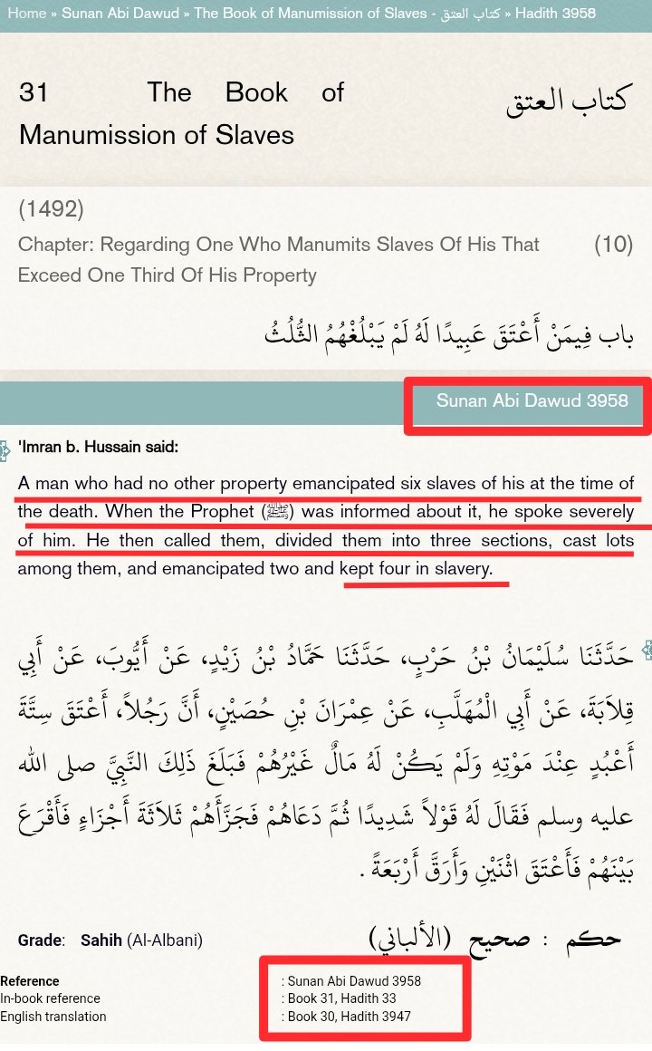 debajit227's tweet photo. @THE__OTTOMAN_ @grok @Abhishek870865 @iminjurious @_shiblee @grok 5. A slave escaping is considered apostasy  
6. Sheltering an escaped slave is forbidden  
7.  The owner has the power to annul a female slave's marriage  
8. Slavery by birth (hereditary slavery)  
9. Low value placed on a slave's life https://t.co/CZ81I1dnjN
